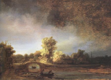 REMBRANDT Harmenszoon van Rijn Landscape with a Stone Bridge (mk33) oil painting picture